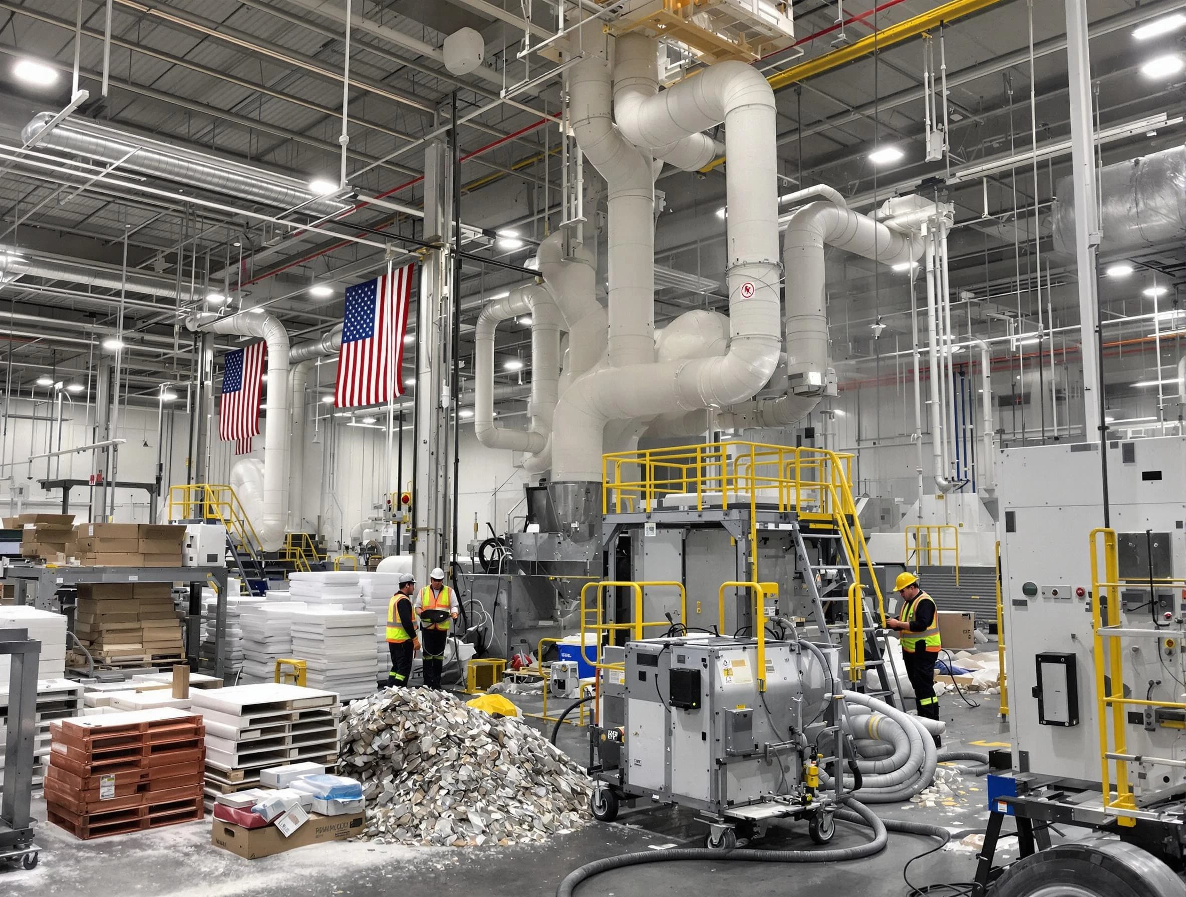 Garden Grove Air Duct Cleaning team performing large-scale industrial duct cleaning at a commercial facility in Garden Grove